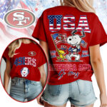 San Francisco 49ers | Premium NFL Snoopy America 250 3D Shirt NY - Image 3