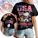 San Francisco 49ers | Premium NFL Snoopy America 250 3D Shirt NY - Image 2