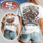 San Francisco 49ers | Premium NFL 250th Anniversary Of America Patchwork Women Shirt HY