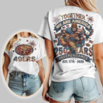 San Francisco 49ers | Premium NFL 250th Anniversary Of America Patchwork Women Shirt HY - Image 2