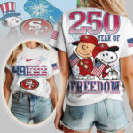 San Francisco 49ers | Premium NFL Peanuts 250 Years Of Freedom 3D Shirt NP