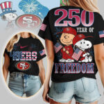 San Francisco 49ers | Premium NFL Peanuts 250 Years Of Freedom 3D Shirt NP - Image 2
