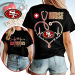 San Francisco 49ers | Premium NFL Nurse Heartbeat 3D T-Shirt NTH1 - Image 2