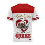 San Francisco 49ers | Premium NFL Girl Heart & Helmet 3D Shirt NTH1 - Image 3