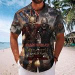 Iron Maiden World Tour Short Sleeve Button-Down Shirt - Image 2