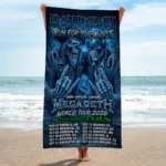 Iron Maiden x Megadeth 2026 World Tour Rectangle Beach Towel