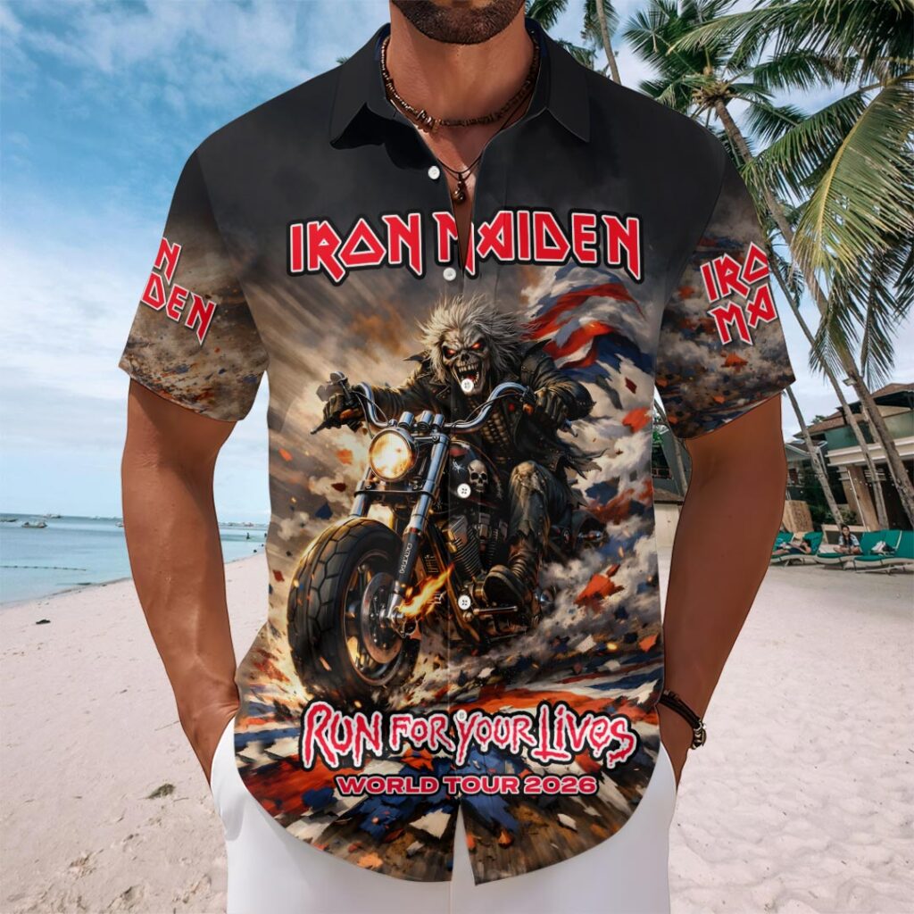 Iron Maiden 2026 World Tour Short Sleeve Button-Down Shirt - Image 2