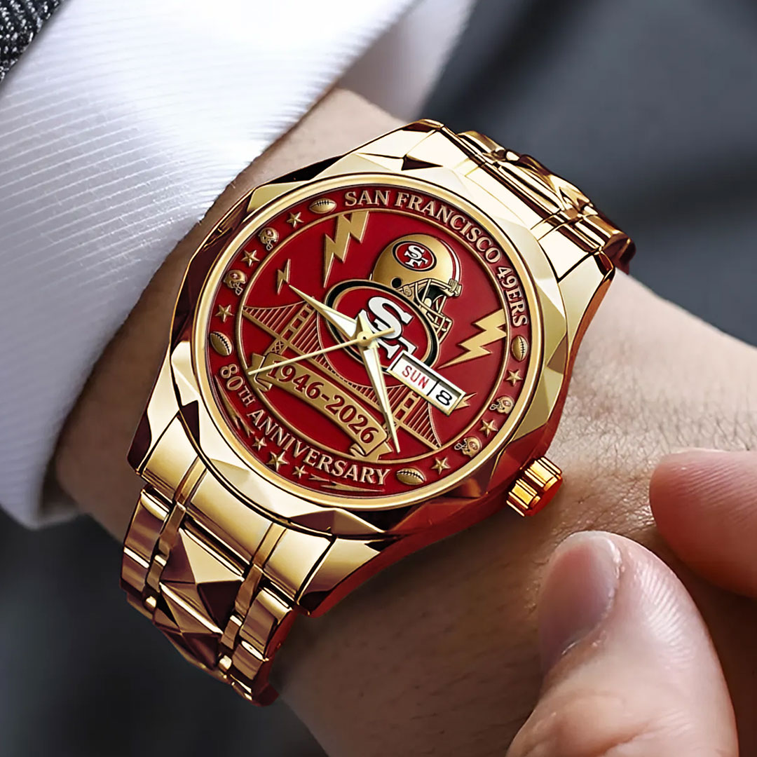 San Francisco 49ers 80th Anniversary Alloy Luxury Quartz Watch - Image 3