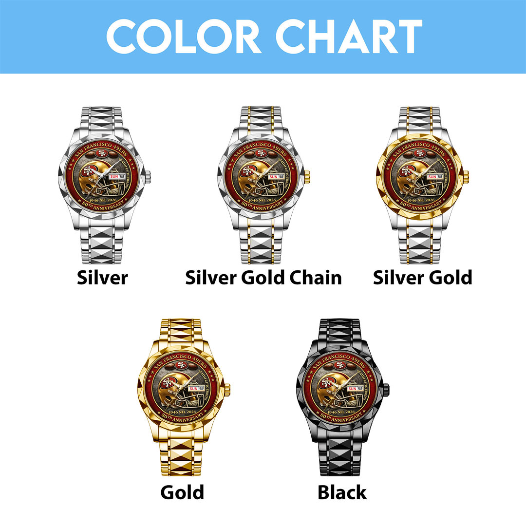 San Francisco 49ers 80th Anniversary Alloy Luxury Quartz Watch - Image 4