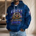 New York Knicks 2026 NBA Finals Champions 3D Unisex Waffle Hoodie - Image 3