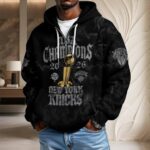 New York Knicks 2026 NBA Finals Champions 3D Unisex Waffle Hoodie - Image 2