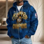 New York Knicks 2026 NBA Finals Champions 3D Unisex Waffle Hoodie - Image 2