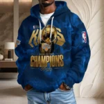 New York Knicks 2026 NBA Finals Champions 3D Unisex Waffle Hoodie - Image 3