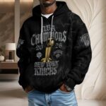 New York Knicks 2026 NBA Finals Champions 3D Unisex Waffle Hoodie - Image 4