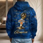 New York Knicks 2026 NBA Finals Champions 3D Unisex Waffle Hoodie - Image 5