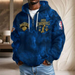 New York Knicks 2026 NBA Finals Champions 3D Unisex Waffle Hoodie - Image 3