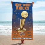 New York Knicks NBA Champions 2026 Rectangle Beach Towel