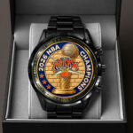 New York Knicks 2026 NBA Finals Champions Black Stainless Steel Watch - Image 2