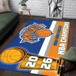 New York Knicks 2026 NBA Finals Champions Rectangular Rug