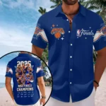 New York Knicks 2026 NBA Finals Champions Short Sleeve Button-Down Shirt