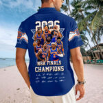 New York Knicks 2026 NBA Finals Champions Short Sleeve Button-Down Shirt - Image 3