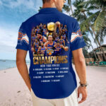 New York Knicks 2026 NBA Finals Champions Short Sleeve Button-Down Shirt - Image 3