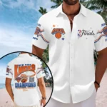 New York Knicks 2026 NBA Finals Champions Short Sleeve Button-Down Shirt