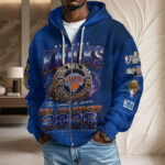 New York Knicks 2026 NBA Finals Champions 3D Unisex Waffle Hoodie - Image 2
