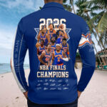 New York Knicks 2026 NBA Finals Champions Zip Polo Shirt - Image 4