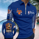 New York Knicks 2026 NBA Finals Champions Zip Polo Shirt - Image 2