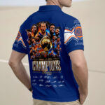 New York Knicks 2026 NBA Finals Champions Zip Polo Shirt - Image 3