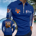 New York Knicks 2026 NBA Finals Champions Zip Polo Shirt - Image 2