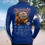 New York Knicks 2026 NBA Finals Champions Zip Polo Shirt - Image 4