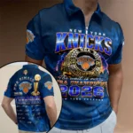 New York Knicks 2026 NBA Finals Champions Zip Polo Shirt