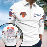 New York Knicks 2026 NBA Finals Champions Zip Polo Shirt - Image 2