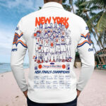 New York Knicks 2026 NBA Finals Champions Zip Polo Shirt - Image 4