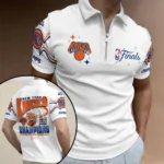 New York Knicks 2026 NBA Finals Champions Zip Polo Shirt
