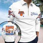 New York Knicks 2026 NBA Finals Champions Zip Polo Shirt - Image 2