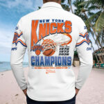 New York Knicks 2026 NBA Finals Champions Zip Polo Shirt - Image 4