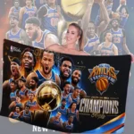 New York Knicks NBA Champions 2026 Rectangle Beach Towel