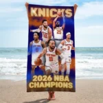 New York Knicks NBA Champions 2026 Rectangle Beach Towel