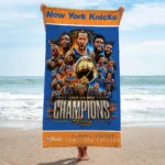 New York Knicks NBA Champions 2026 Rectangle Beach Towel