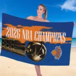 New York Knicks NBA Finals Champions 2026 Rectangle Beach Towel