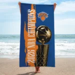 New York Knicks NBA Finals Champions 2026 Rectangle Beach Towel - Image 2