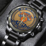 New York Knicks NBA Finals Champions 2026 Black Stainless Steel Watch - Image 2