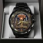 New York Knicks NBA Finals Champions 2026 Black Stainless Steel Watch