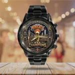 New York Knicks NBA Finals Champions 2026 Black Stainless Steel Watch - Image 3