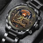 New York Knicks NBA Finals Champions 2026 Black Stainless Steel Watch - Image 2