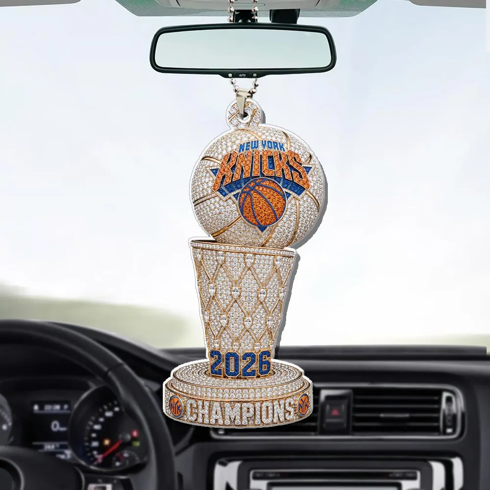 New York Knicks 2026 NBA Finals Champions Custom shape 2-sided Acrylic Car Ornament - Image 3