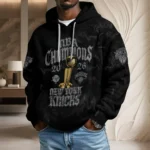 New York Knicks 2026 NBA Finals Champions 3D Unisex Waffle Hoodie - Image 4